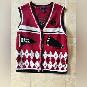 Birch Bros *VINTAGE* Oklahoma University Game Day Knit Sweater Vest size Medium